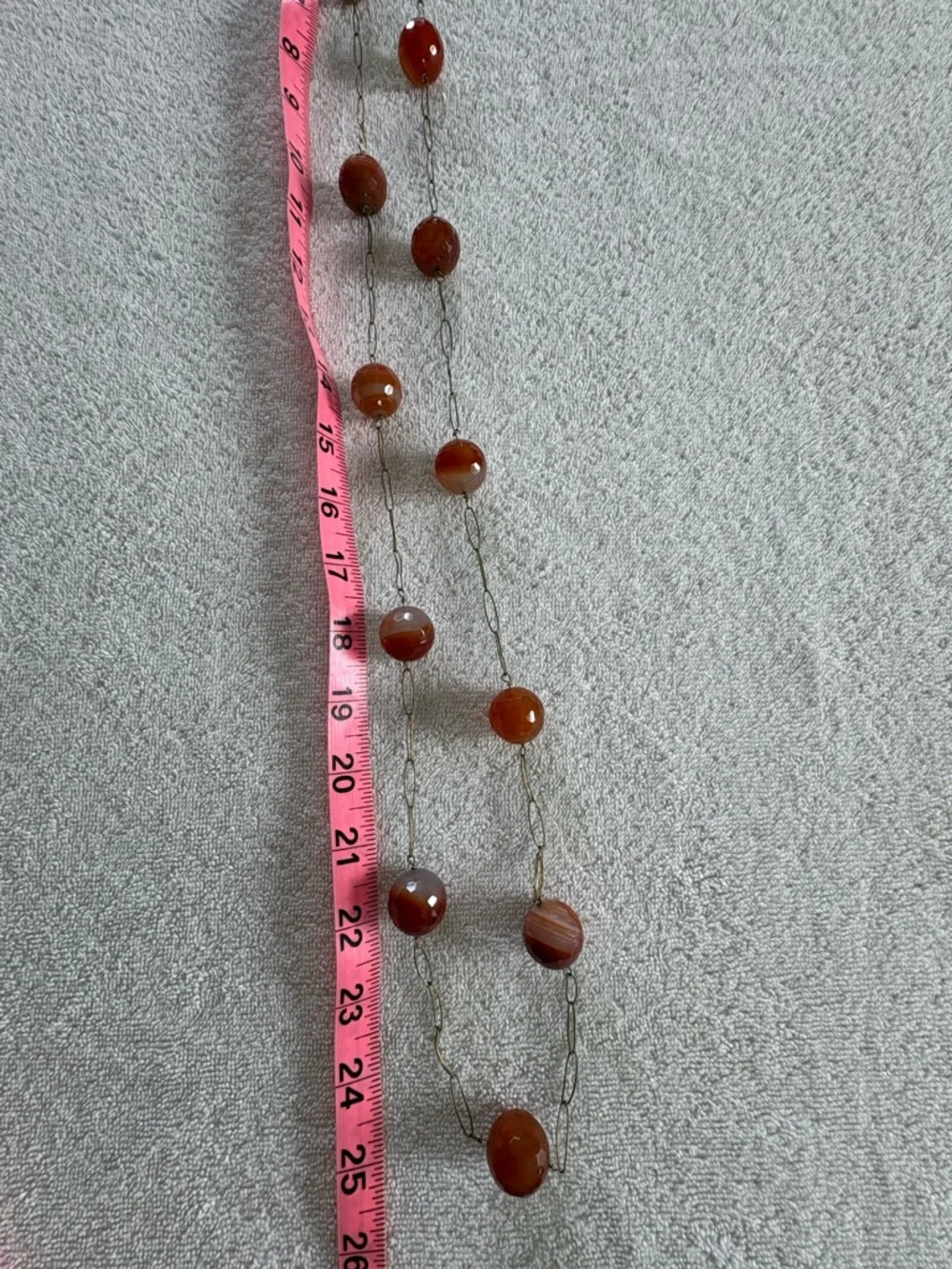 Vintage Carnelian Necklace Whiskey Brown Faceted Boho Chunky